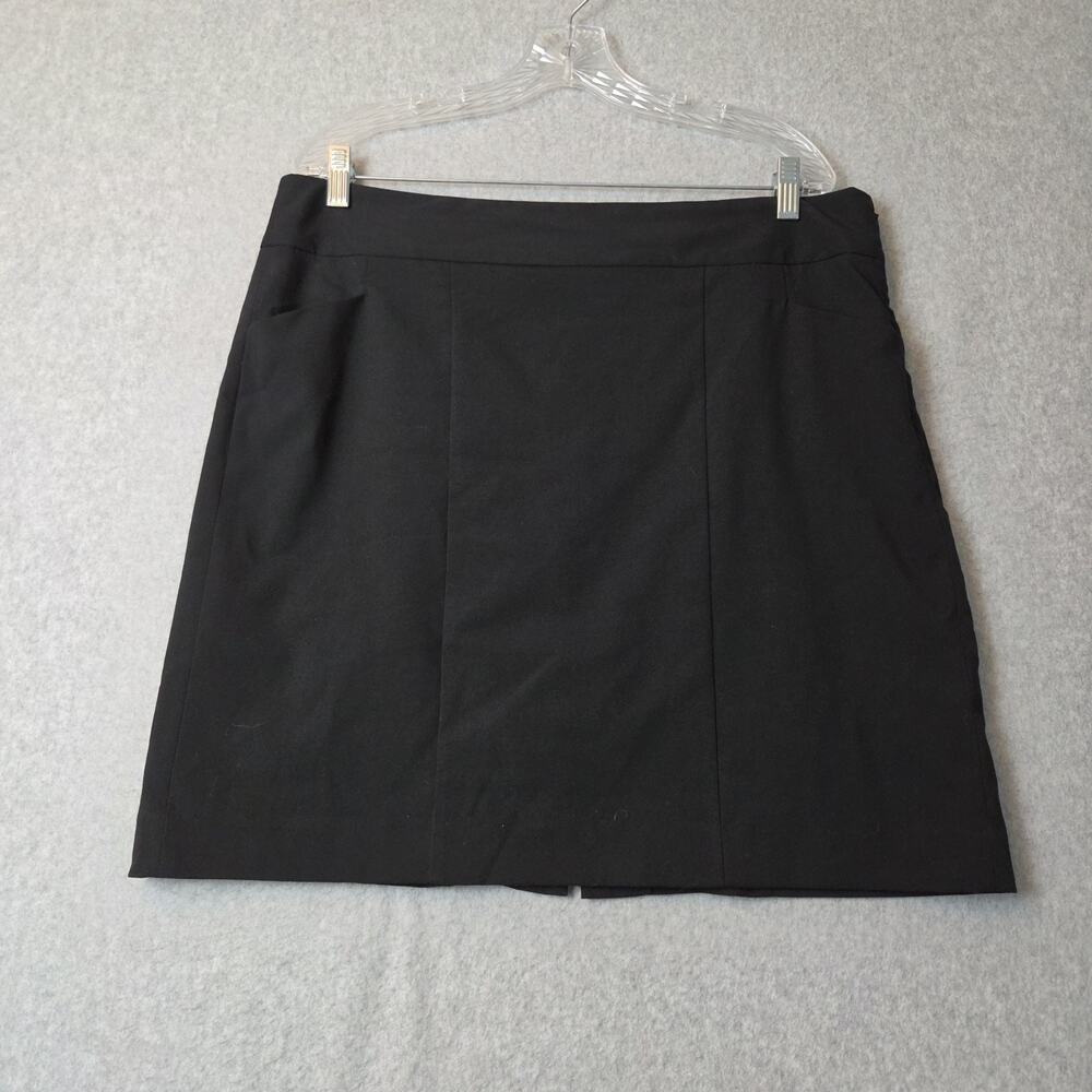 LOFT Black Lined Side Zip A Line Mini Skirt Women's 16 Stretch Pockets